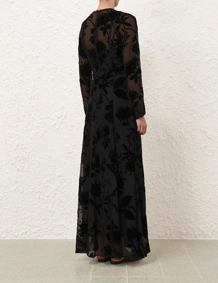 Women Dresses Zimmermann Burnout Sheath Dress Black