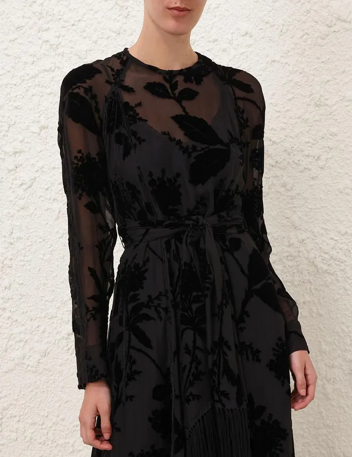 Women Dresses Zimmermann Burnout Sheath Dress Black