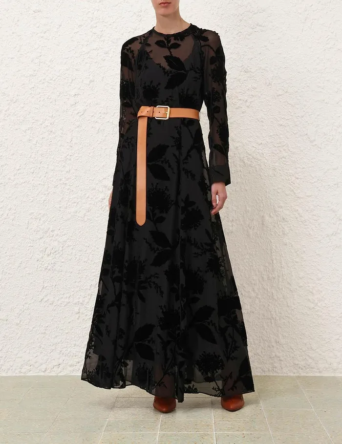 Women Dresses Zimmermann Burnout Sheath Dress Black