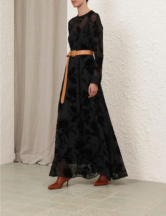 Women Dresses Zimmermann Burnout Sheath Dress Black