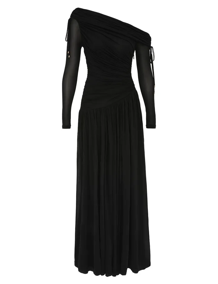 Women Dresses Zimmermann Crush Asymmetrical Midi Dress Black