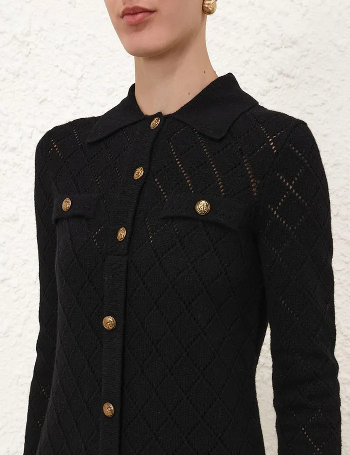 Women Dresses Zimmermann Illustration Pointelle Mini Black