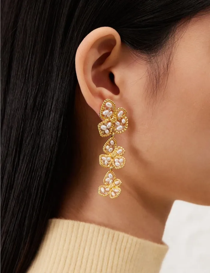 Women Earrings Zimmermann Bloom Large Dangles Goldpearl