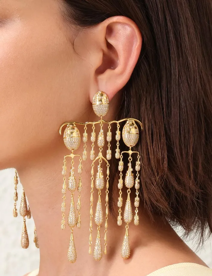 Women Earrings Zimmermann Midnight Chandelier Gold
