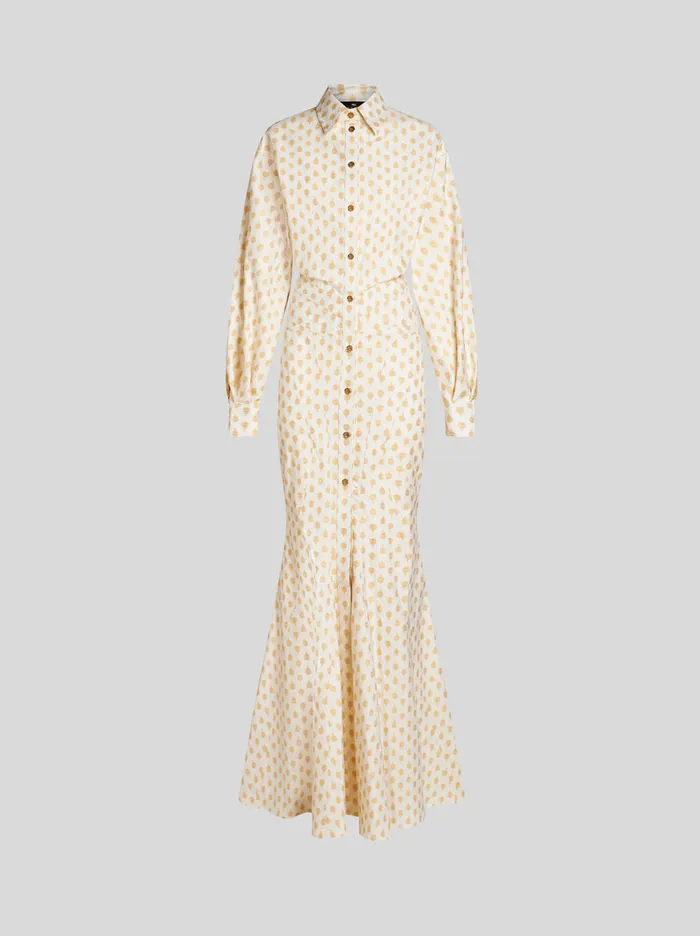 Women Etro Dresses Jacquard Shirt Dress White