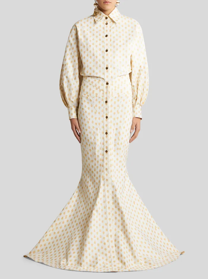 Women Etro Dresses Jacquard Shirt Dress White