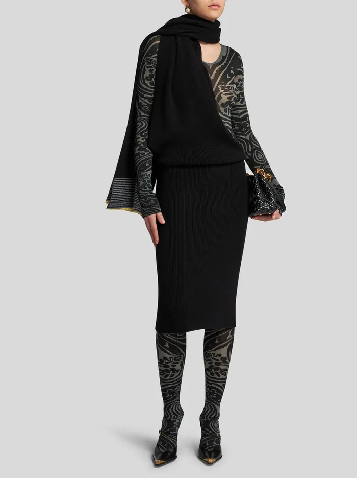 Women Etro Dresses RibKnit Dress Black