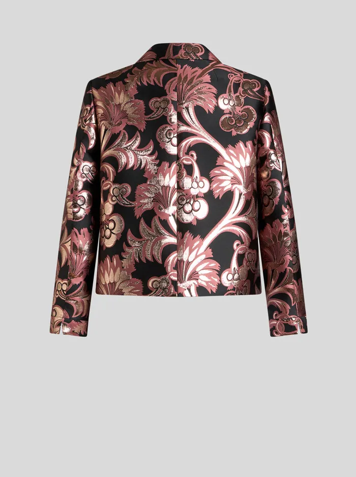 Women Etro Jackets Cropped Jacquard Jacket Pink