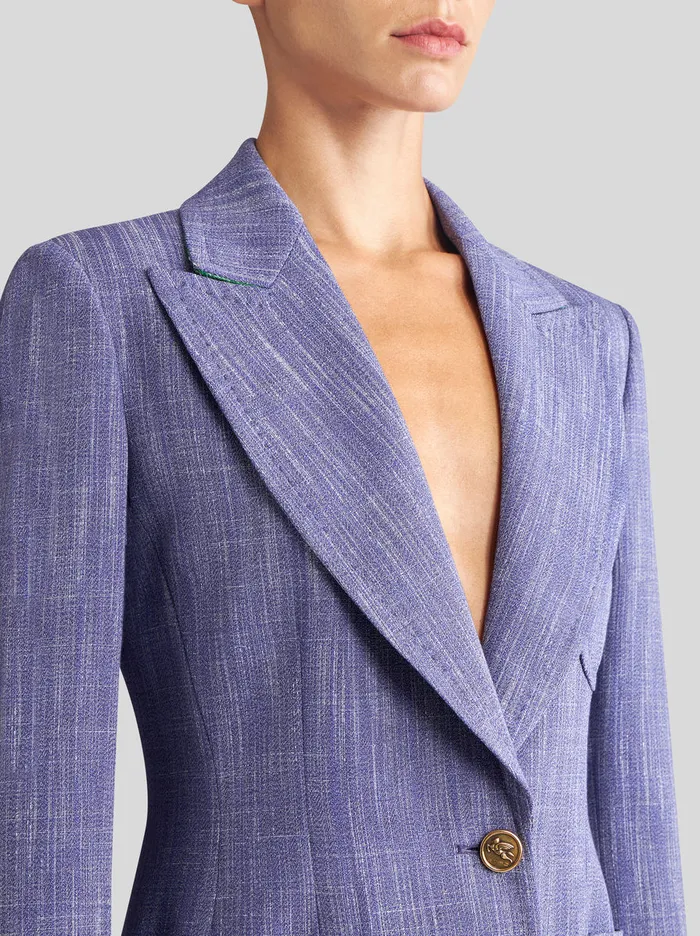 Women Etro Jackets Slub Fabric Jacket Light Blue Women Etro Jackets Slub Fabric Jacket Light Blue