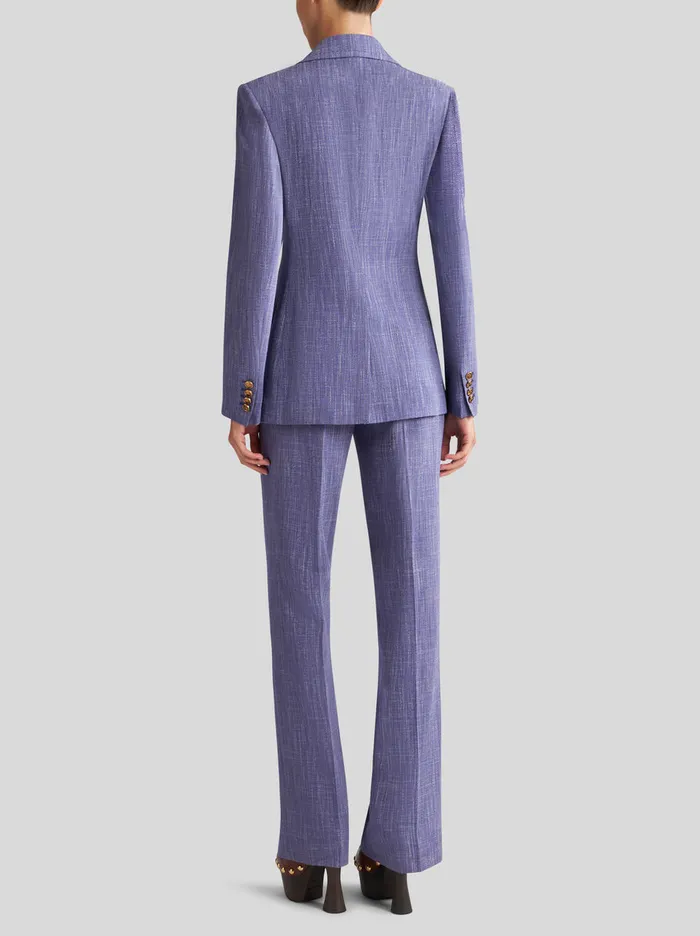 Women Etro Jackets Slub Fabric Jacket Light Blue Women Etro Jackets Slub Fabric Jacket Light Blue