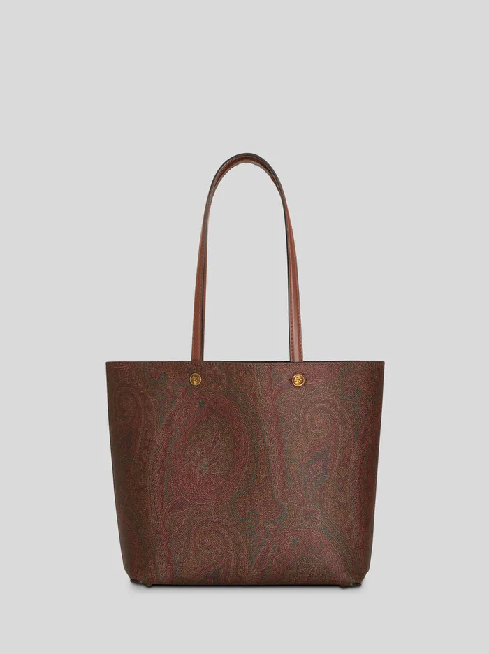 Women Etro Shopping Bags Medium Essential Bag With Clutch Dark Brown