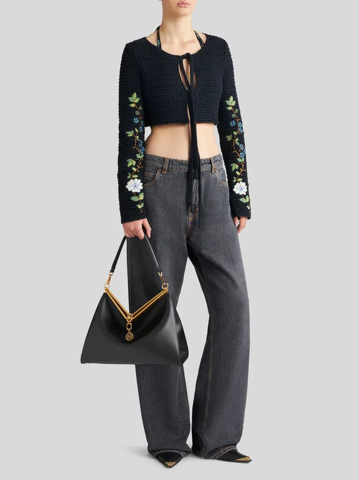 Women Etro Shoulder Bags Medium Vela Bag Black