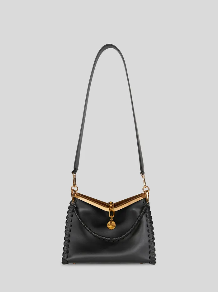 Women Etro Shoulder Bags Medium Vela Bag With Thread Work Black Women Etro Shoulder Bags Medium Vela Bag With Thread Work Black