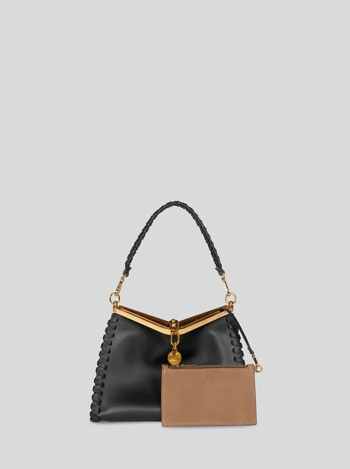 Women Etro Shoulder Bags Medium Vela Bag With Thread Work Black Women Etro Shoulder Bags Medium Vela Bag With Thread Work Black