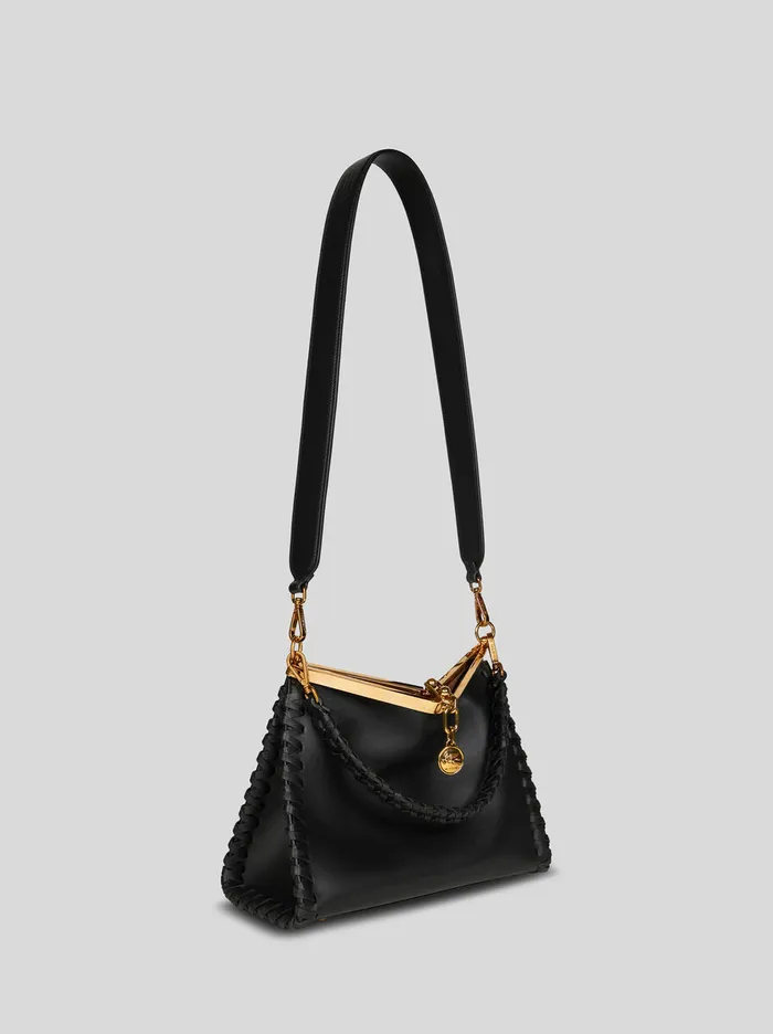 Women Etro Shoulder Bags Medium Vela Bag With Thread Work Black Women Etro Shoulder Bags Medium Vela Bag With Thread Work Black