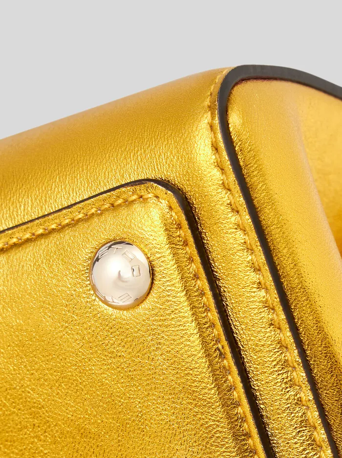 Women Etro Shoulder Bags Small Laminated Vela Bag Gold
