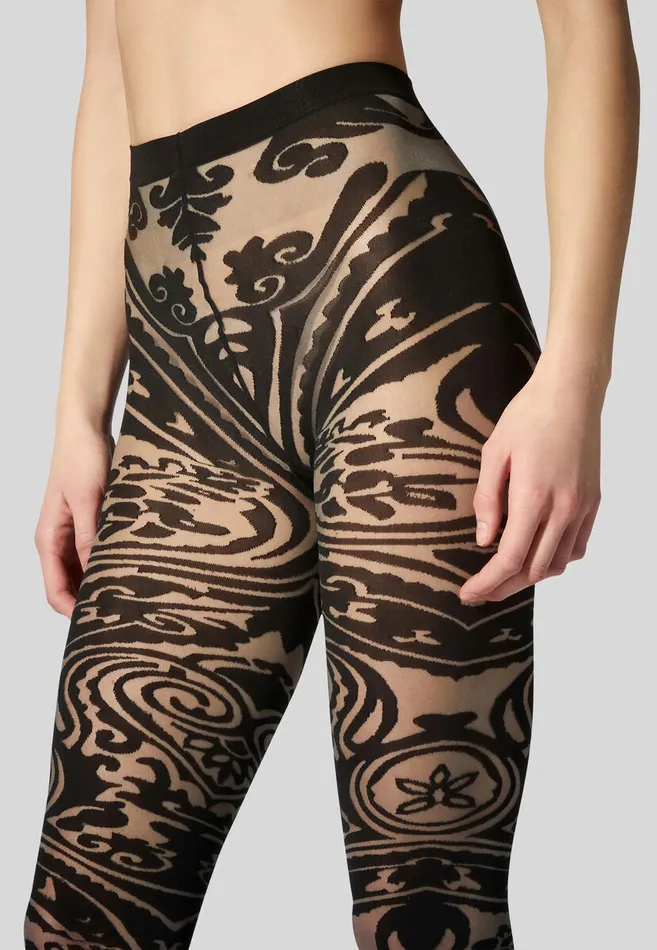 Women Etro Socks And Tights Paisley Tattoo Tights Black Women Etro Socks And Tights Paisley Tattoo Tights Black