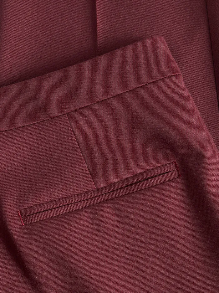 Women Etro Trousers Cropped Stretch Wool Trousers Burgundy Women Etro Trousers Cropped Stretch Wool Trousers Burgundy