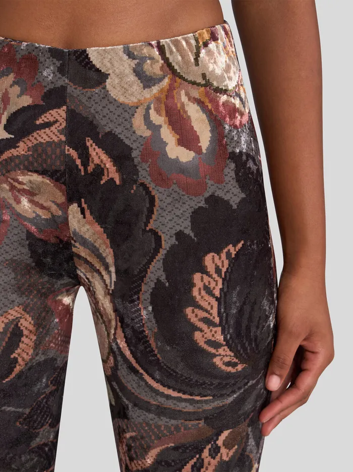 Women Etro Trousers Printed Chenille Trousers Grey Women Etro Trousers Printed Chenille Trousers Grey