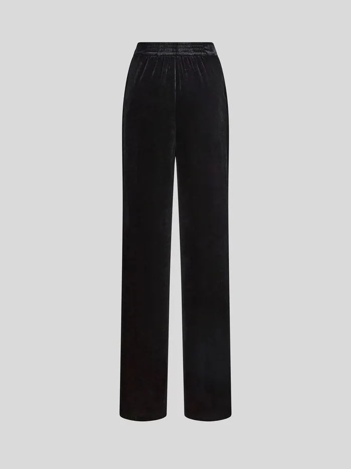 Women Etro Trousers Velvet Palazzo Trousers Black Women Etro Trousers Velvet Palazzo Trousers Black