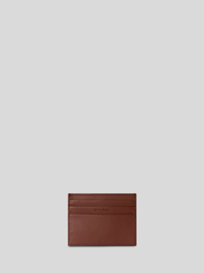Women Etro Wallets And Credit Card Holder Leather Credit Card Holder With Pegaso Brown Women Etro Wallets And Credit Card Holder Leather Credit Card Holder With Pegaso Brown
