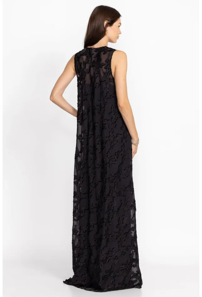 Women Flower Jacquard Maxi Dress Black Johnny Was Dresses