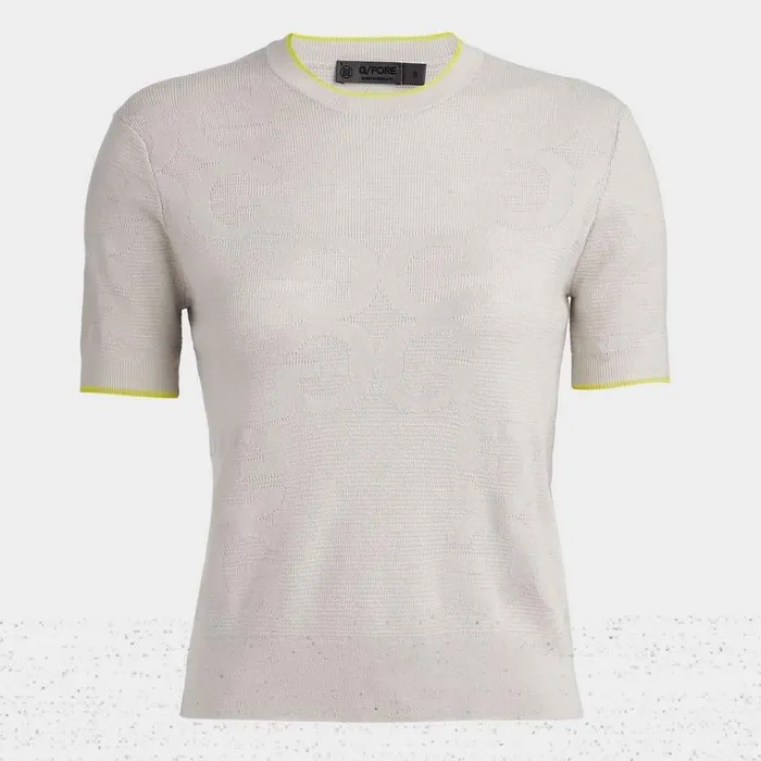 Women GFORE Beige Limited Edition Pointelle Jacquard Circle G039s Merino Wool Sleeve Golf Sweater Women GFORE Beige Limited Edition Pointelle Jacquard Circle G039s Merino Wool Sleeve Golf Sweater