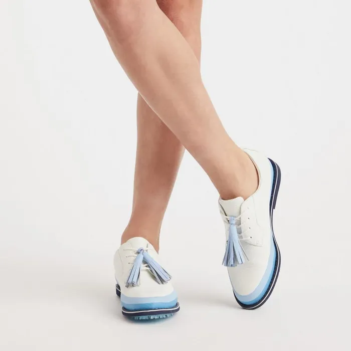 Women GFORE Blue White Tassel Tuxedo Gallivanter Golf Shoes
