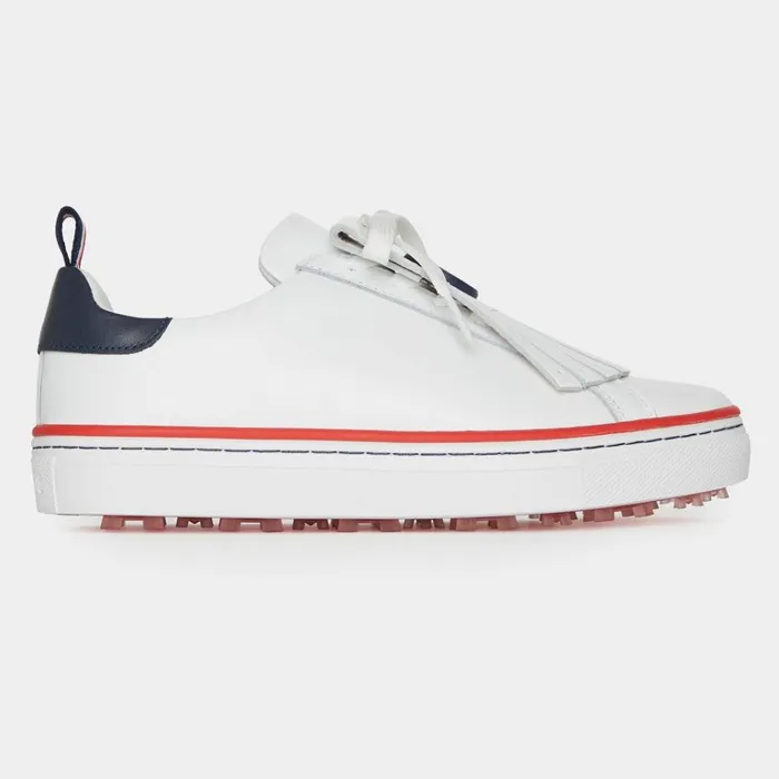 Women GFORE White Contrast Accent Kiltie Durf Golf Shoes