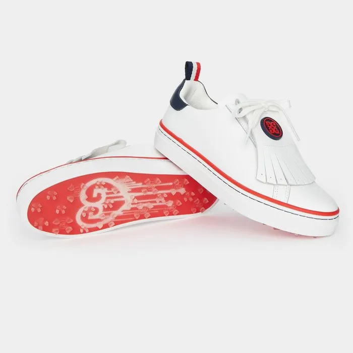 Women GFORE White Contrast Accent Kiltie Durf Golf Shoes