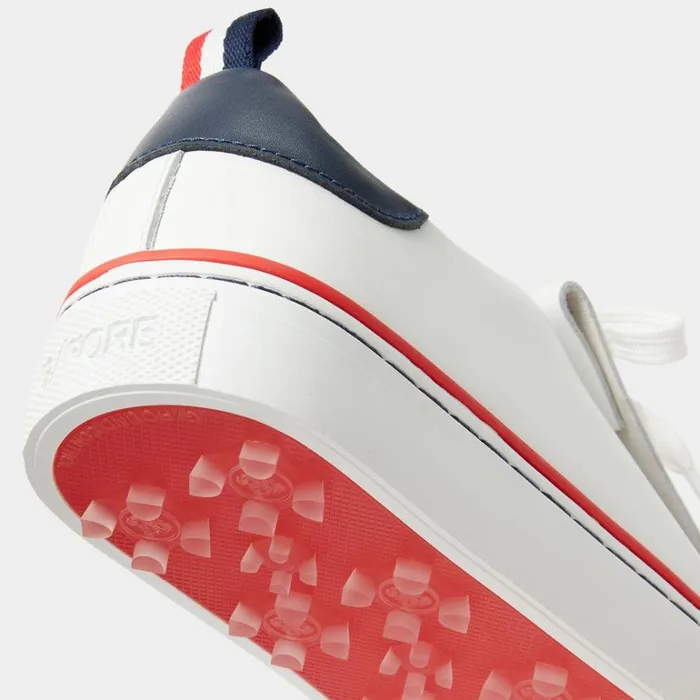 Women GFORE White Contrast Accent Kiltie Durf Golf Shoes