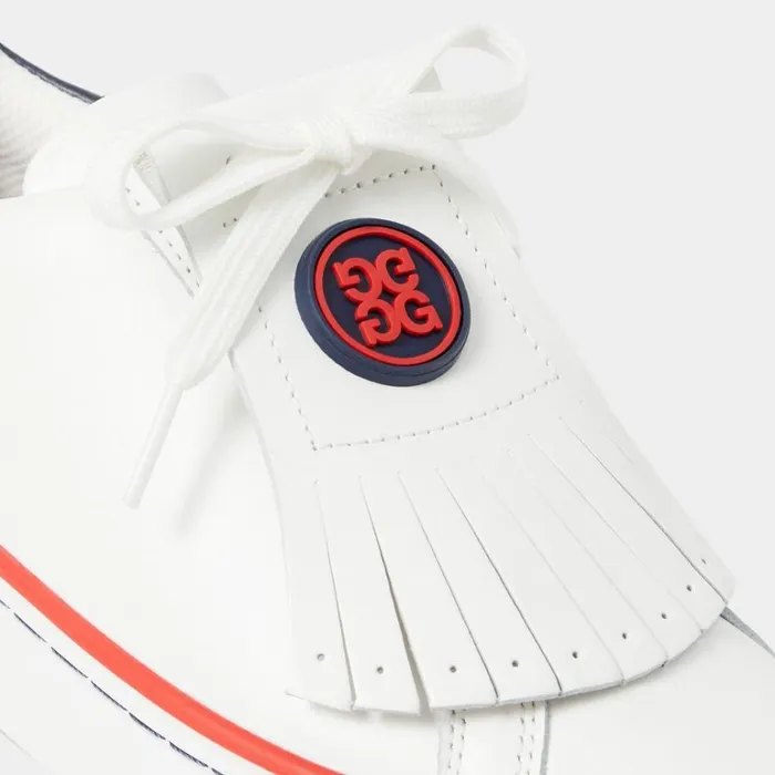 Women GFORE White Contrast Accent Kiltie Durf Golf Shoes