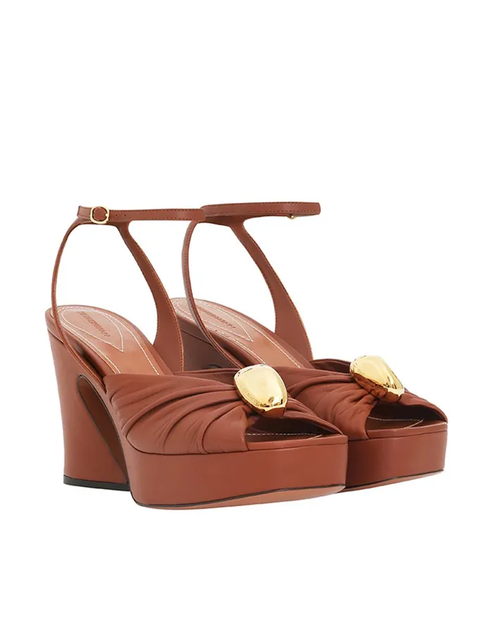 Women Heeled Sandals Zimmermann Gleam Sandal 120 Tan