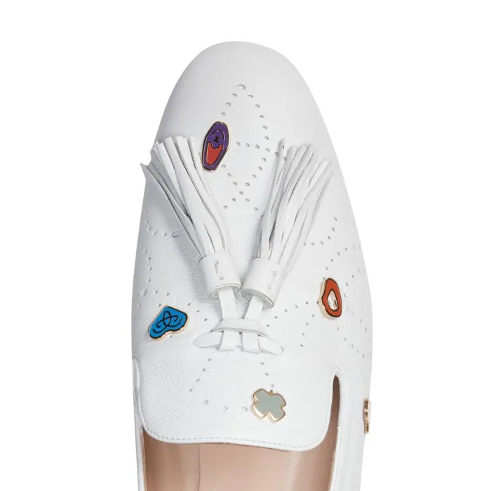 Women Hobo Charms Slipper White Fratelli Rossetti Slip On Women Hobo Charms Slipper White Fratelli Rossetti Slip On