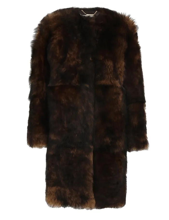 Women Jackets and Coats Zimmermann Illustration Shearling Coat Chocolate