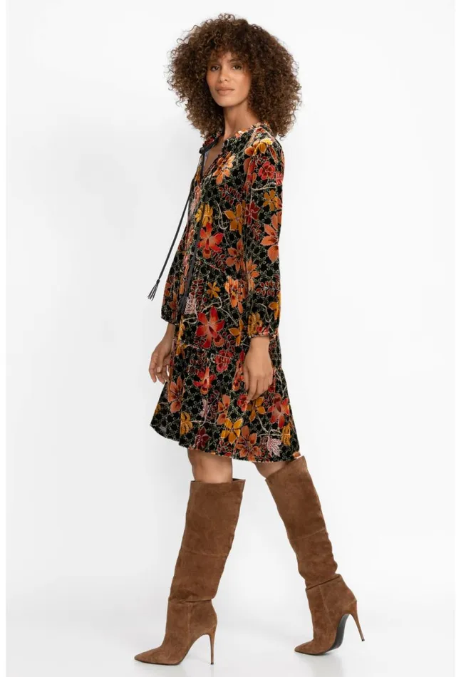 Women Jasmoon Flore Velvet Field Tiered Dress Jasmoon Flore Johnny Was Dresses