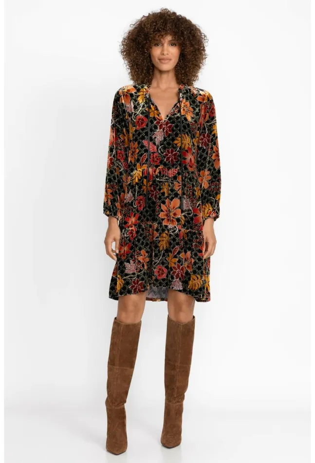 Women Jasmoon Flore Velvet Field Tiered Dress Jasmoon Flore Johnny Was Dresses