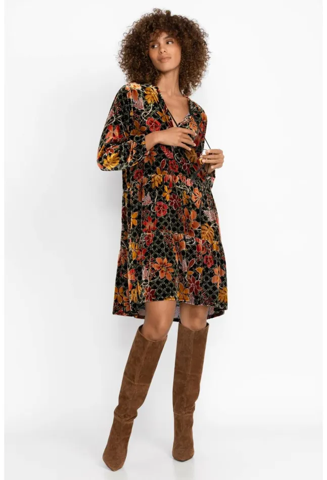 Women Jasmoon Flore Velvet Field Tiered Dress Jasmoon Flore Johnny Was Dresses