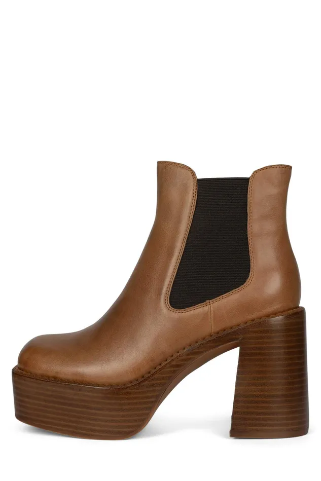 Women Jeffrey Campbell Ankle To Mid PERFORMER Tan Tan Polish Stack