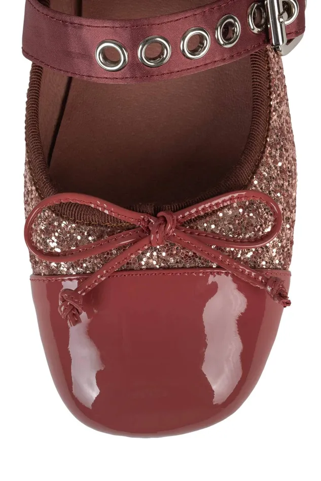 Women Jeffrey Campbell Ballet Flats BALLETIC Silver Glitter Black Combo