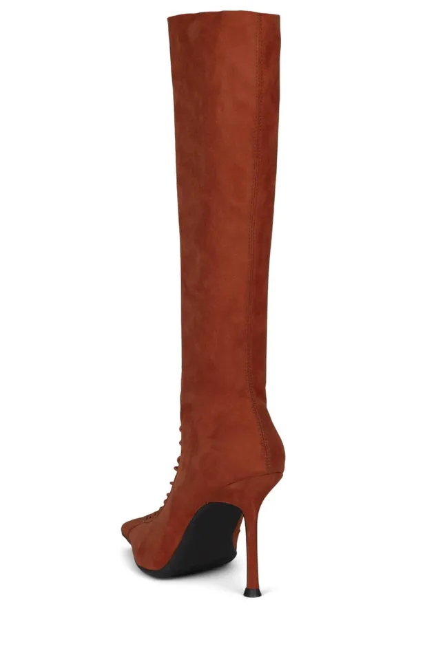 Women Jeffrey Campbell Knee To Thigh DISCLOSE Orange Suede