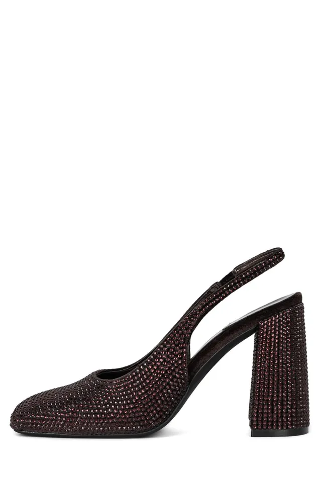 Women Jeffrey Campbell Mule BLINGBLING Brown Velvet Combo