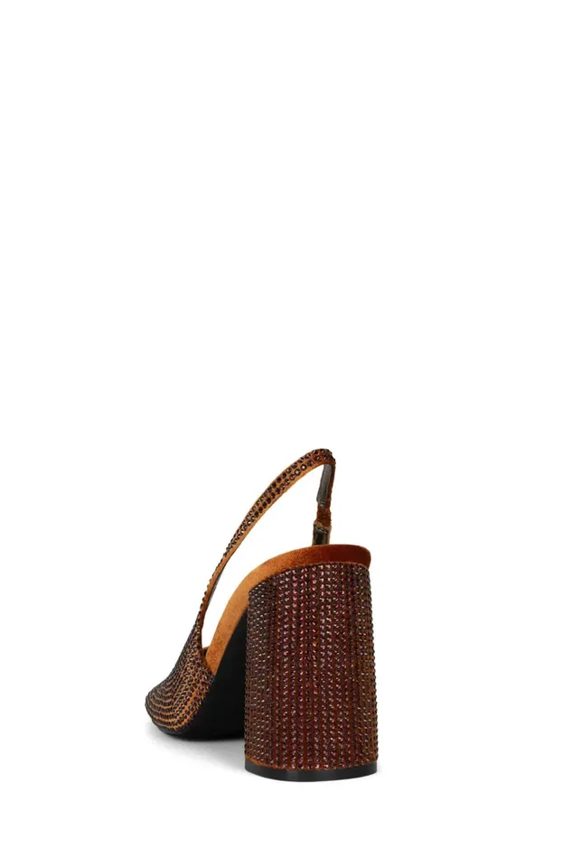 Women Jeffrey Campbell Mule BLINGBLING Brown Velvet Combo
