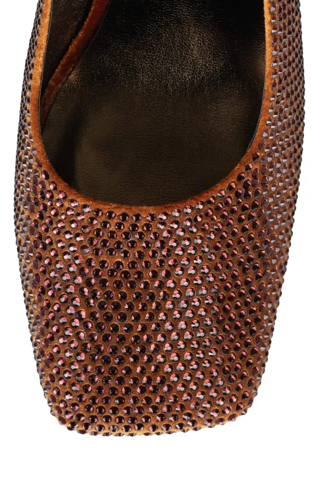 Women Jeffrey Campbell Mule BLINGBLING Brown Velvet Combo