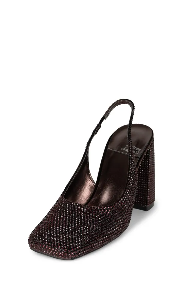 Women Jeffrey Campbell Mule BLINGBLING Brown Velvet Combo