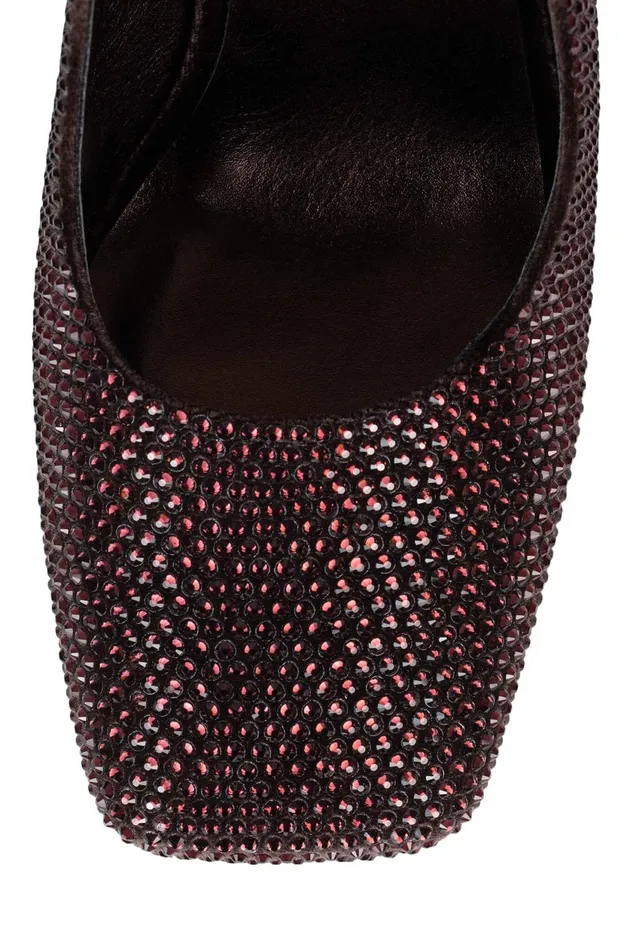Women Jeffrey Campbell Mule BLINGBLING Brown Velvet Combo