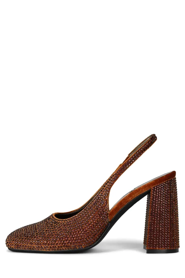 Women Jeffrey Campbell Mule BLINGBLING Brown Velvet Combo