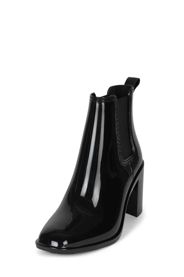 Women Jeffrey Campbell Rain Boots HURRICANE2 Brown Shiny