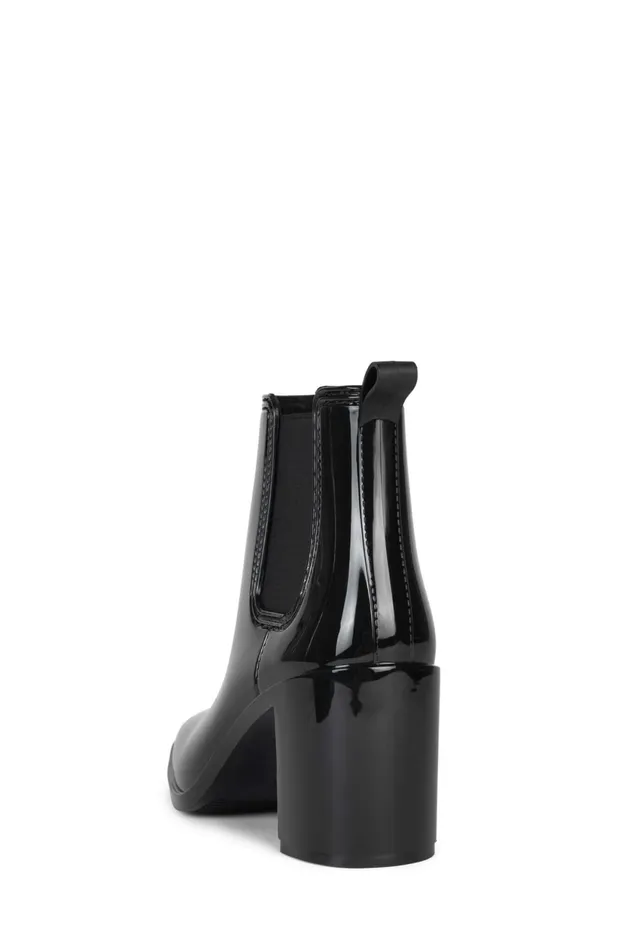 Women Jeffrey Campbell Rain Boots HURRICANE2 Brown Shiny
