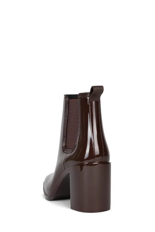 Women Jeffrey Campbell Rain Boots HURRICANE2 Brown Shiny